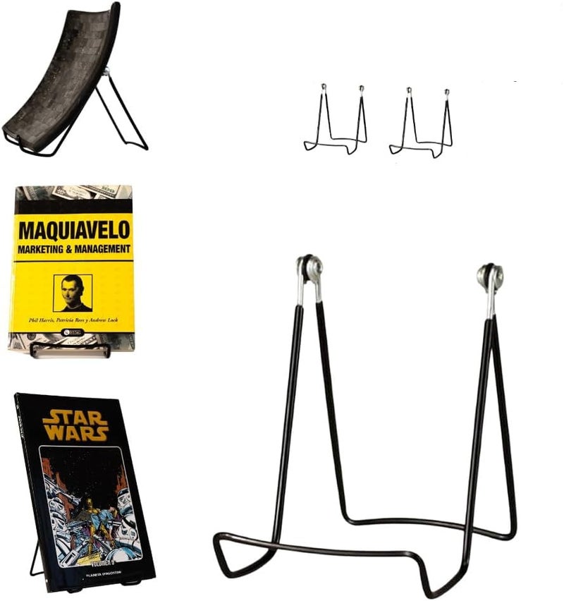 KINGDOM SOLUTIONS MADE IN USA 2-Pack Sturdy & Durable Adjustable Metal Easels to Display Books, Frames, Comics, Plates & More - Unique on the Market - Image 1